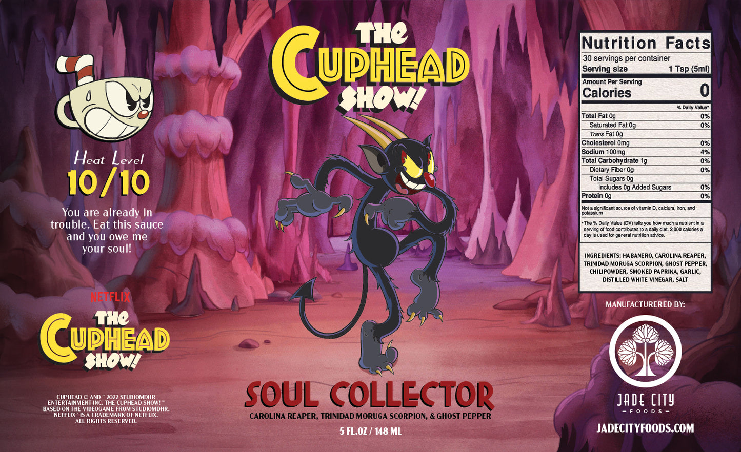 The Devil's Soul Collector: Carolina Reaper, Trinidad Maruga Scorpion, and Ghost Pepper Hot Sauce